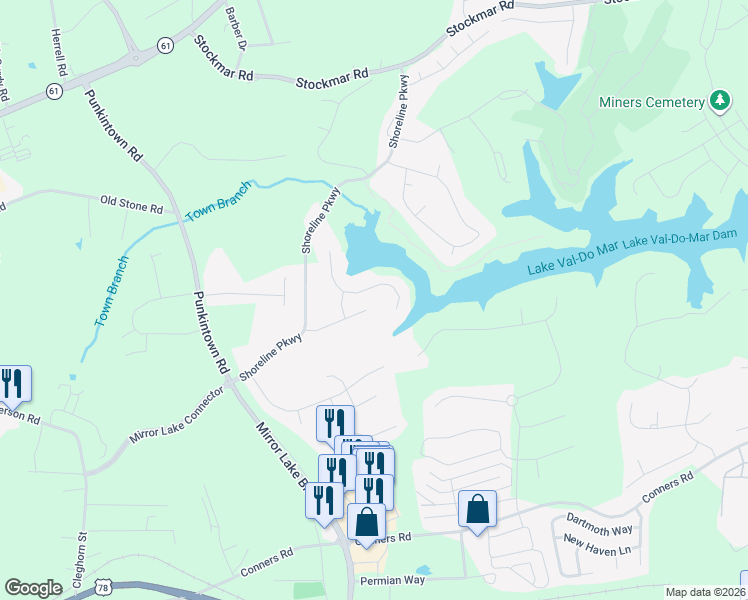 map of restaurants, bars, coffee shops, grocery stores, and more near 3007 Catamaran Cove in Villa Rica