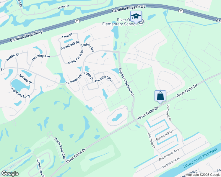 map of restaurants, bars, coffee shops, grocery stores, and more near 901 British Lane in Myrtle Beach