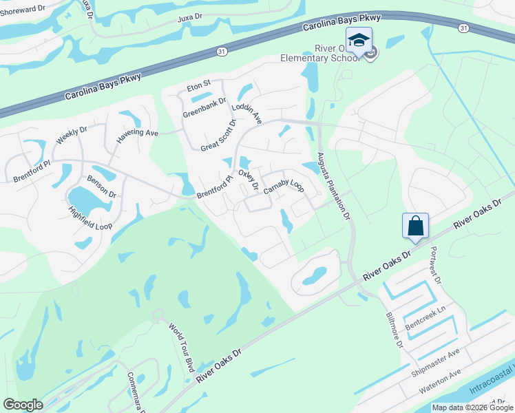 map of restaurants, bars, coffee shops, grocery stores, and more near 451 Carnaby Loop in Myrtle Beach