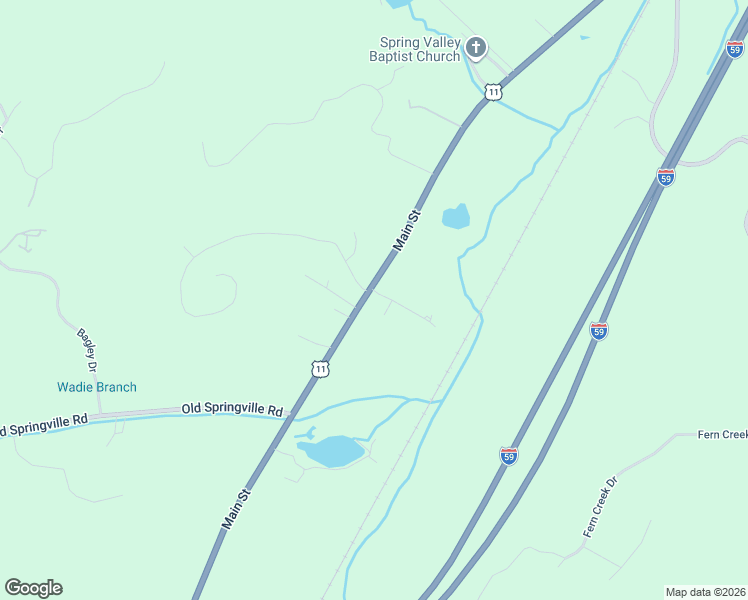 map of restaurants, bars, coffee shops, grocery stores, and more near 12 White Oak Drive in Springville