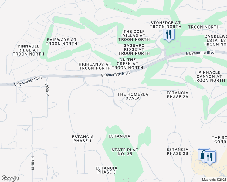 map of restaurants, bars, coffee shops, grocery stores, and more near 11574 Running Deer Trail in Scottsdale