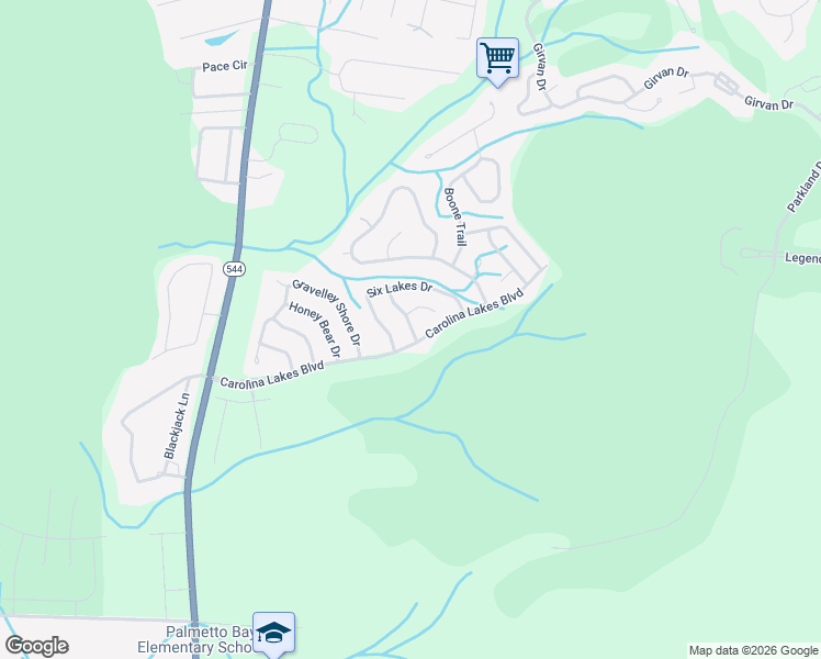 map of restaurants, bars, coffee shops, grocery stores, and more near 702 Bramblewood Drive in Myrtle Beach