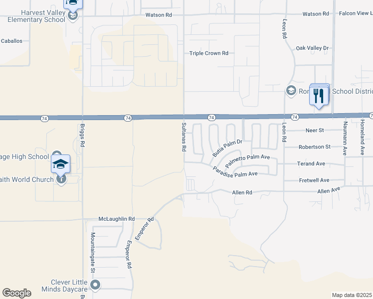 map of restaurants, bars, coffee shops, grocery stores, and more near 26150 Sultanas Road in Homeland