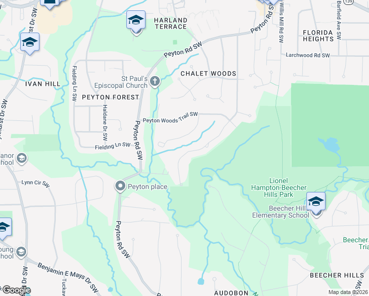 map of restaurants, bars, coffee shops, grocery stores, and more near 625 Cativo Dr SW in Atlanta