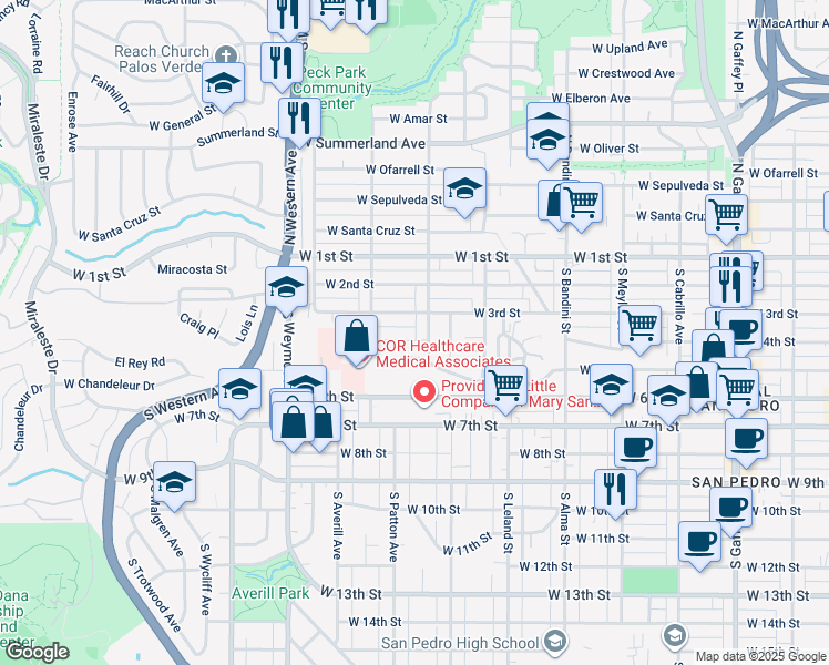 map of restaurants, bars, coffee shops, grocery stores, and more near 1320 West 4th Street in Los Angeles