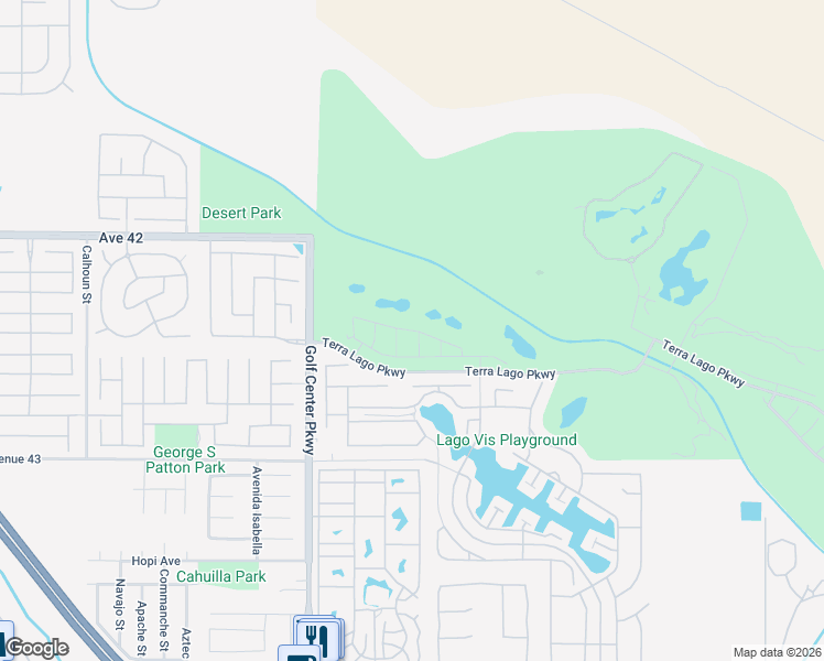 map of restaurants, bars, coffee shops, grocery stores, and more near Caviano Drive in Indio