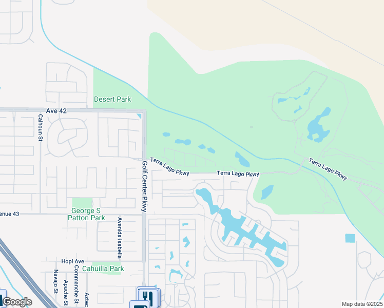 map of restaurants, bars, coffee shops, grocery stores, and more near 84302 Caviano Drive in Indio