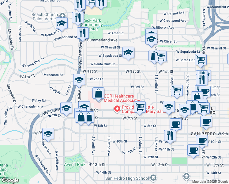 map of restaurants, bars, coffee shops, grocery stores, and more near 1320 West 4th Street in Los Angeles