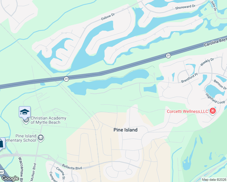 map of restaurants, bars, coffee shops, grocery stores, and more near 1109 Brentford Place in Myrtle Beach