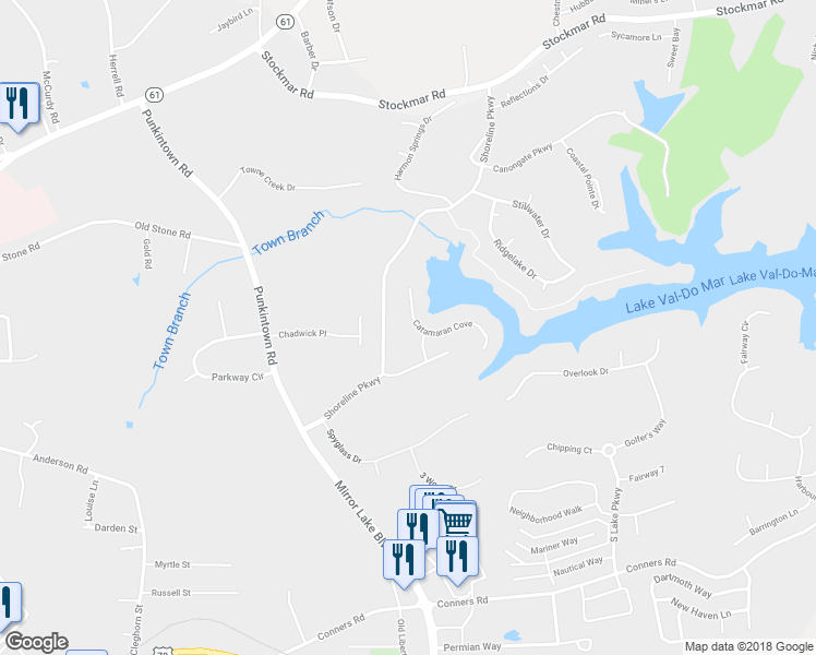 map of restaurants, bars, coffee shops, grocery stores, and more near 3019 Catamaran Cove in Villa Rica