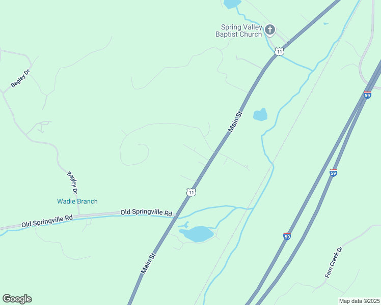 map of restaurants, bars, coffee shops, grocery stores, and more near 91 Church Way in Springville