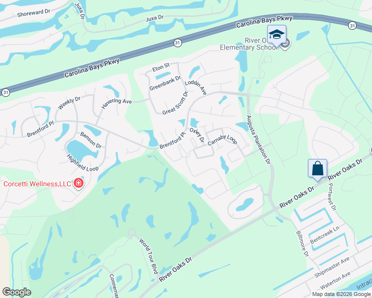 map of restaurants, bars, coffee shops, grocery stores, and more near 200 Castle Drive in Myrtle Beach