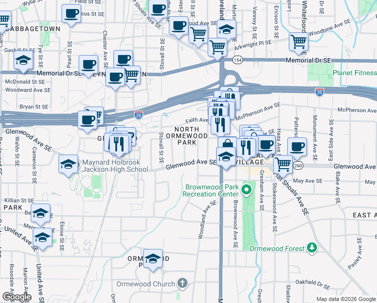 map of restaurants, bars, coffee shops, grocery stores, and more near 477 Lytle Avenue Southeast in Atlanta
