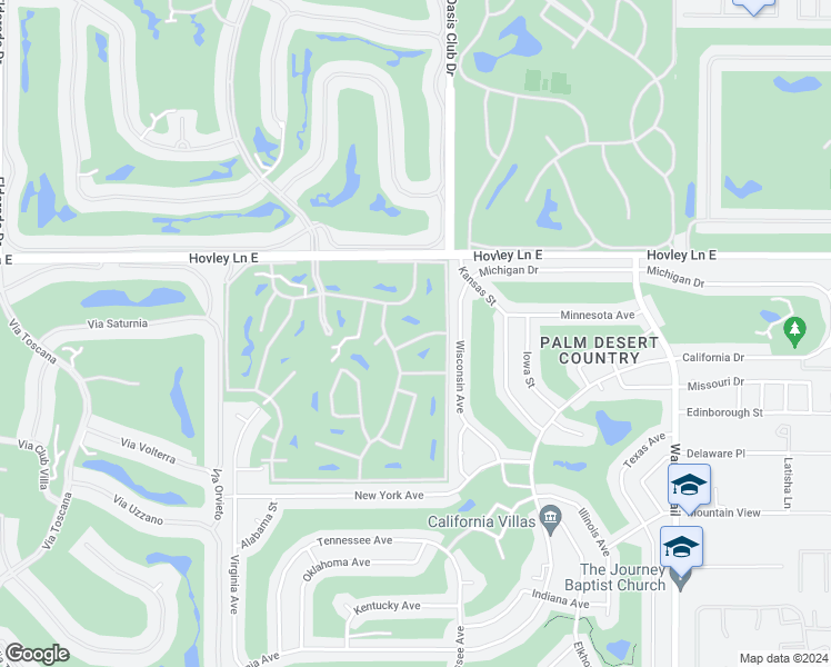 map of restaurants, bars, coffee shops, grocery stores, and more near 76900 Ascalon Avenue in Palm Desert