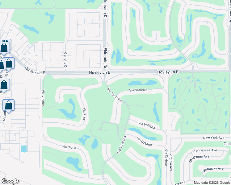 map of restaurants, bars, coffee shops, grocery stores, and more near 76054 Via Saturnia in Indian Wells