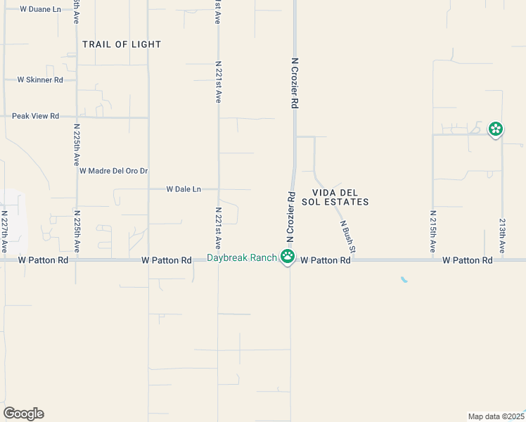 map of restaurants, bars, coffee shops, grocery stores, and more near 28424 North Crozier Road in Wittmann