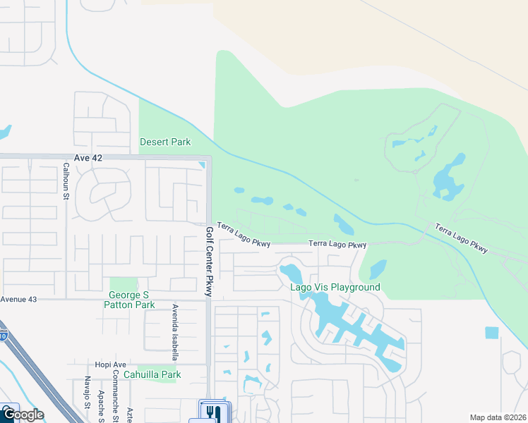 map of restaurants, bars, coffee shops, grocery stores, and more near 84170 Caviano Drive in Indio