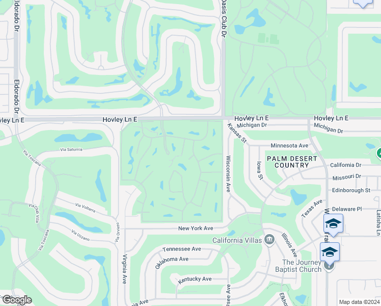 map of restaurants, bars, coffee shops, grocery stores, and more near 42354 Liolios Drive in Palm Desert