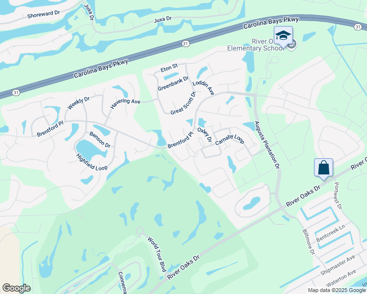 map of restaurants, bars, coffee shops, grocery stores, and more near 376 Castle Drive in Myrtle Beach
