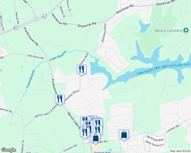 map of restaurants, bars, coffee shops, grocery stores, and more near 3018 Catamaran Cove in Villa Rica