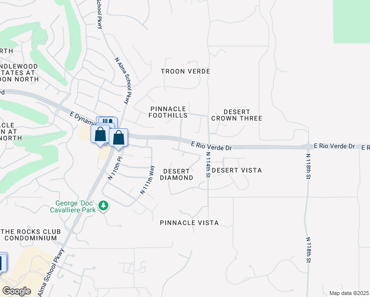 map of restaurants, bars, coffee shops, grocery stores, and more near 11302 East White Feather Lane in Scottsdale