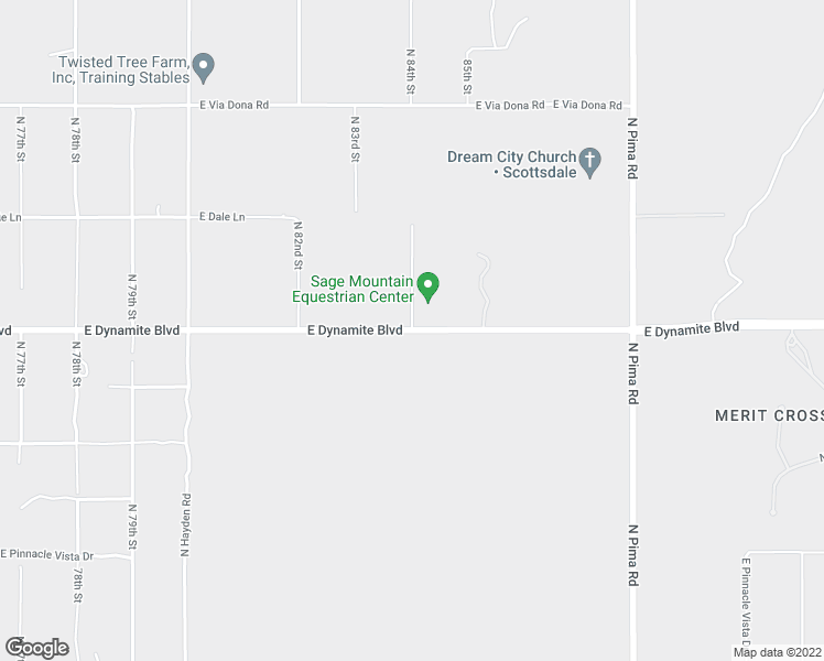 map of restaurants, bars, coffee shops, grocery stores, and more near East Dynamite Boulevard in Scottsdale