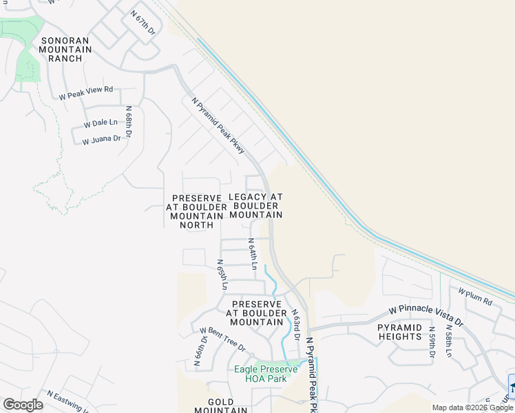 map of restaurants, bars, coffee shops, grocery stores, and more near 28312 North 64th Lane in Phoenix