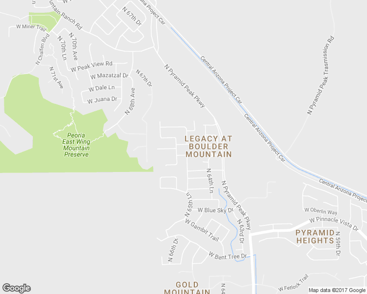 map of restaurants, bars, coffee shops, grocery stores, and more near 6514 West Silver Sage Lane in Phoenix