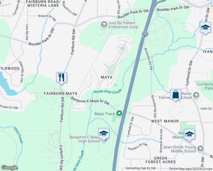 map of restaurants, bars, coffee shops, grocery stores, and more near 534 Constellation Overlook Southwest in Atlanta