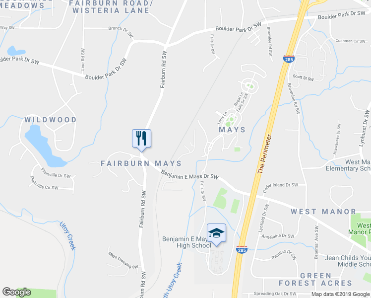 map of restaurants, bars, coffee shops, grocery stores, and more near 771 Nehemiah Ln SW in Atlanta