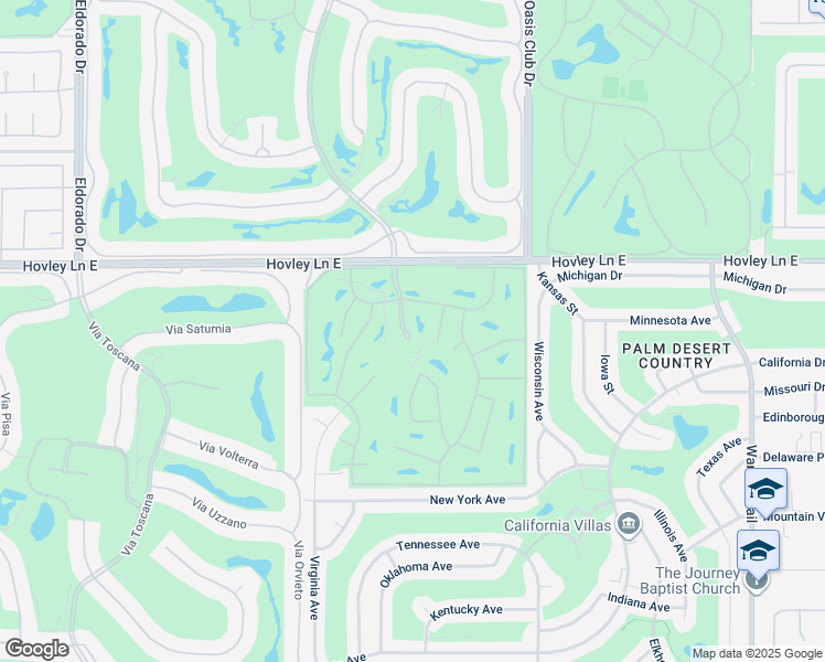 map of restaurants, bars, coffee shops, grocery stores, and more near 42300 Casbah Way in Palm Desert