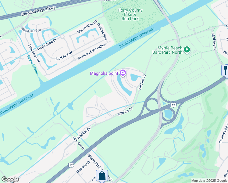 map of restaurants, bars, coffee shops, grocery stores, and more near 4886 Luster Leaf Circle in Myrtle Beach