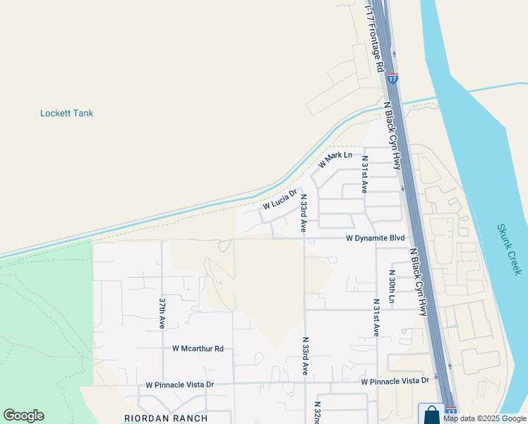 map of restaurants, bars, coffee shops, grocery stores, and more near 3351 West Lucia Drive in Phoenix