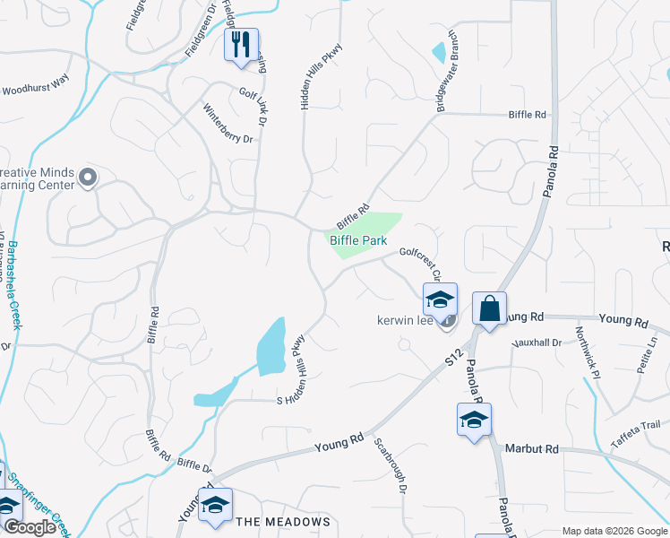 map of restaurants, bars, coffee shops, grocery stores, and more near 5216 Golfcrest Circle in Stone Mountain