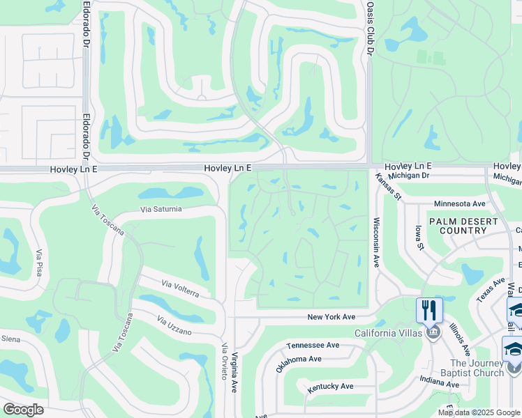 map of restaurants, bars, coffee shops, grocery stores, and more near 42297 Sultan Avenue in Palm Desert