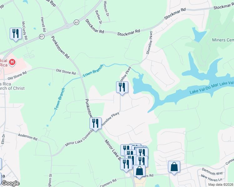 map of restaurants, bars, coffee shops, grocery stores, and more near 219 Taylor Court in Villa Rica