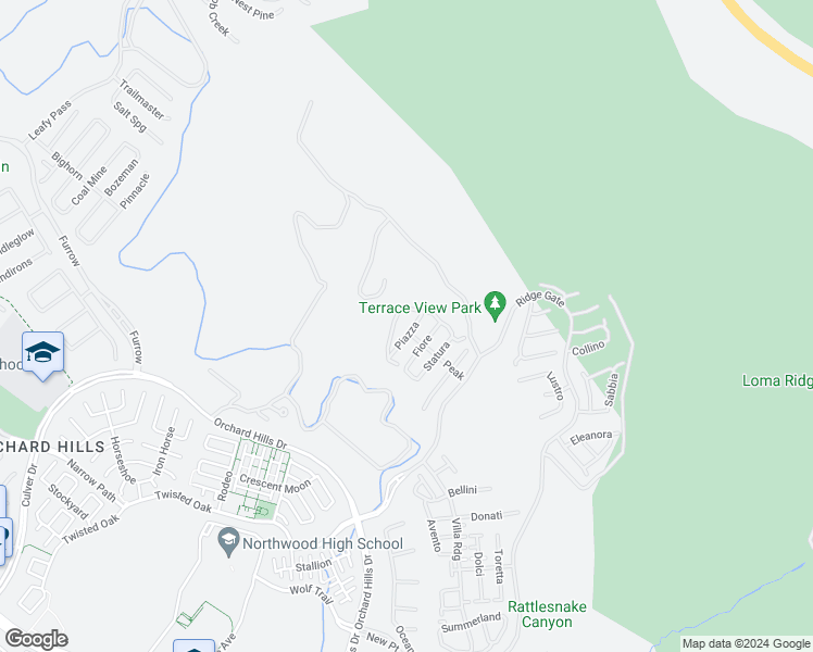 map of restaurants, bars, coffee shops, grocery stores, and more near 217 Piazza in Irvine