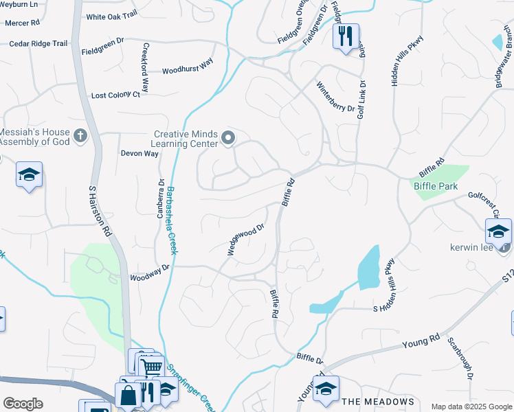 map of restaurants, bars, coffee shops, grocery stores, and more near 4970 Clubgreen Summit in Stone Mountain