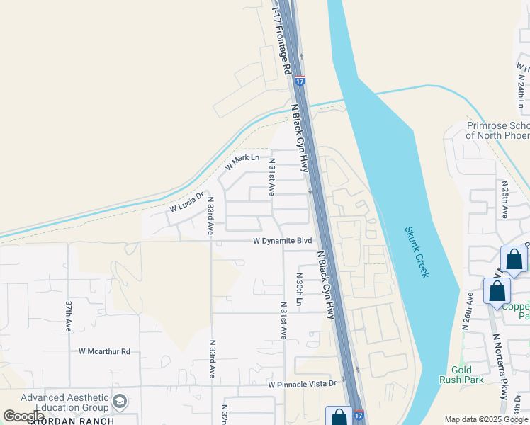 map of restaurants, bars, coffee shops, grocery stores, and more near 3108 West Desert Vista Trail in Phoenix