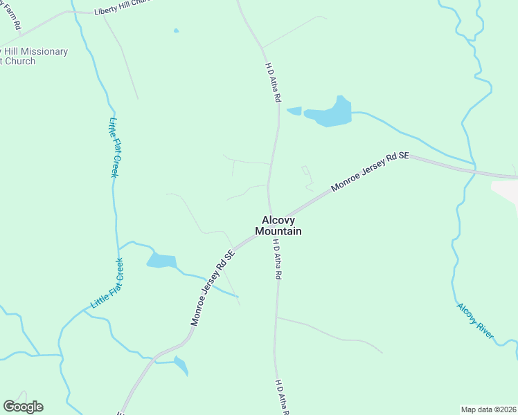 map of restaurants, bars, coffee shops, grocery stores, and more near 2311 Monroe Jersey Road Southeast in Monroe