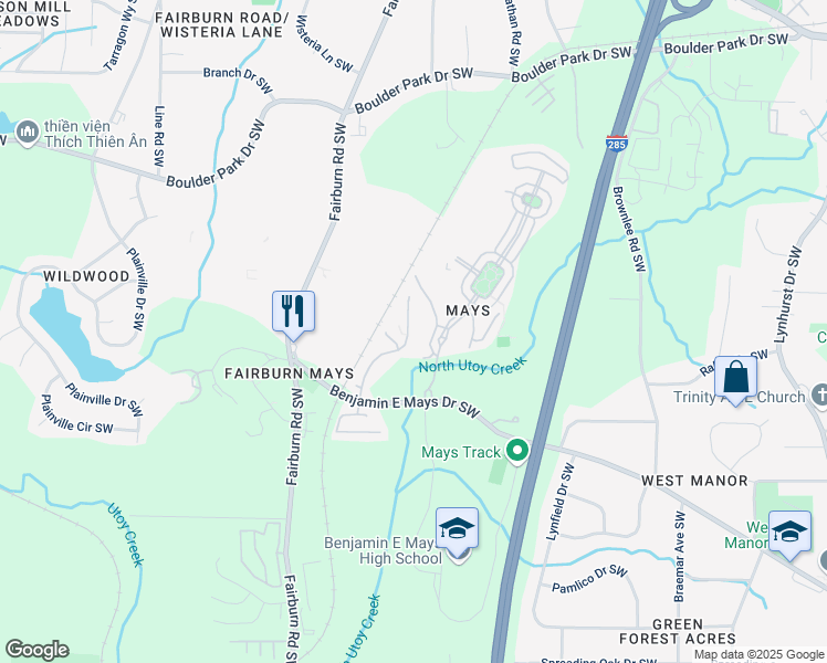 map of restaurants, bars, coffee shops, grocery stores, and more near 762 Celeste Lane in Atlanta