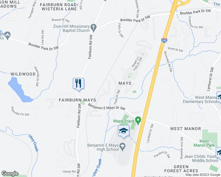 map of restaurants, bars, coffee shops, grocery stores, and more near 744 Celeste Lane Southwest in Atlanta