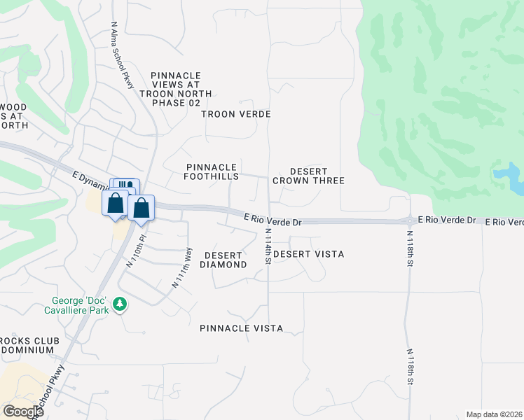 map of restaurants, bars, coffee shops, grocery stores, and more near 28275 North 113th Way in Scottsdale