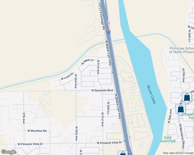 map of restaurants, bars, coffee shops, grocery stores, and more near 3103 West Roberta Drive in Phoenix