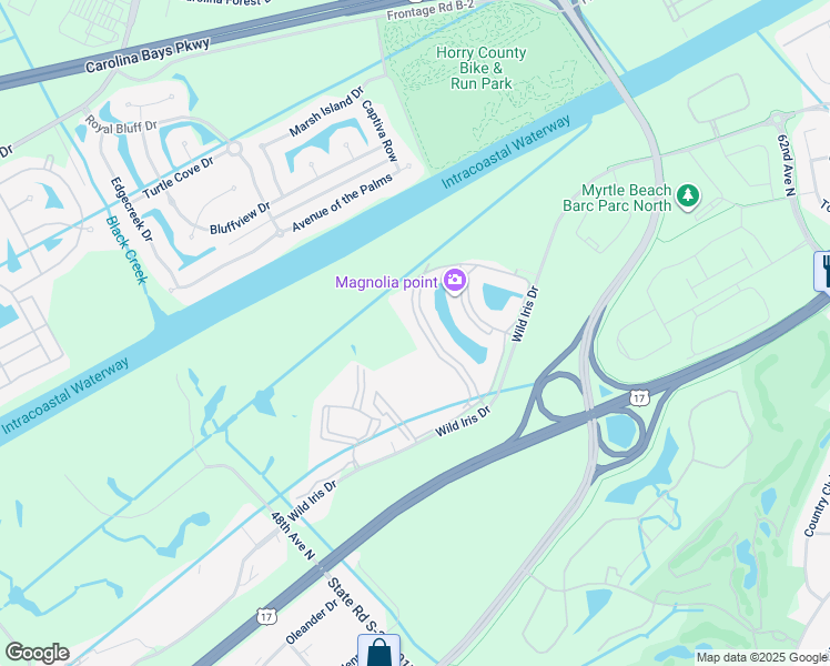 map of restaurants, bars, coffee shops, grocery stores, and more near 4875 Luster Leaf Circle in Myrtle Beach