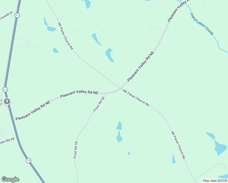 map of restaurants, bars, coffee shops, grocery stores, and more near Pleasant Valley Road in Monroe