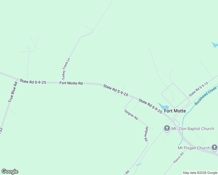 map of restaurants, bars, coffee shops, grocery stores, and more near Fort Motte Road in Calhoun County