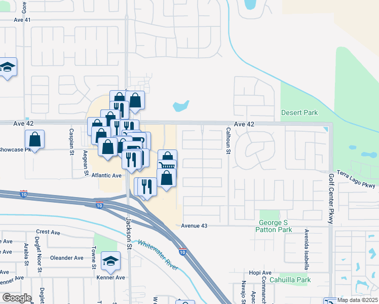 map of restaurants, bars, coffee shops, grocery stores, and more near 83331 Lonesome Dove Road in Indio