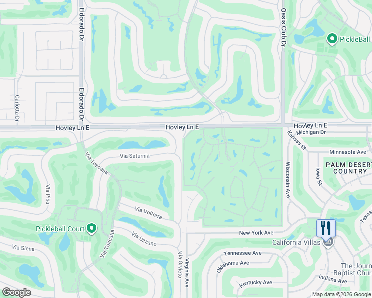 map of restaurants, bars, coffee shops, grocery stores, and more near 42426 Sand Dune Drive in Palm Desert