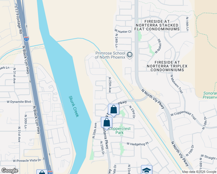 map of restaurants, bars, coffee shops, grocery stores, and more near 2509 West Cordia Lane in Phoenix